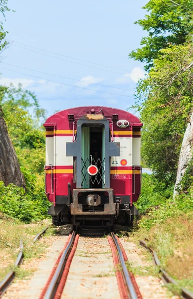 Tåg kör på järnväg — Stockfoto