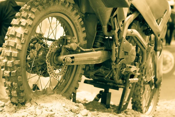 Roue arrière moto-cross — Photo