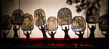 Shadow Play performed at Wat Khanon clipart
