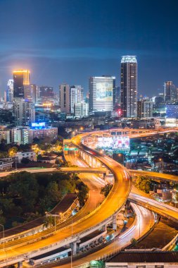 Bangkok cityscape alacakaranlıkta