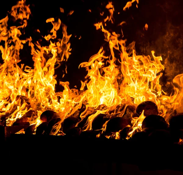 Burning fire flames — Stock Photo, Image