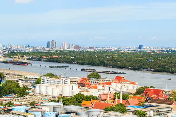 Bangkok stadsgezicht boven weergave — Stockfoto