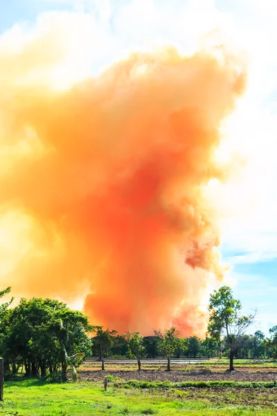 industrial factory fire burning