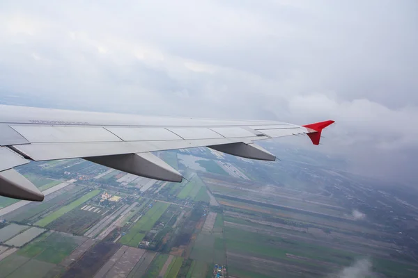 Flugzeugflügel Ansicht — Stockfoto