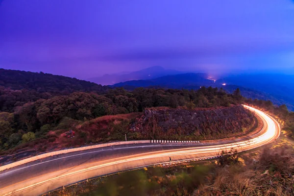 Empty asphalt road at sunrise — Stock Photo, Image