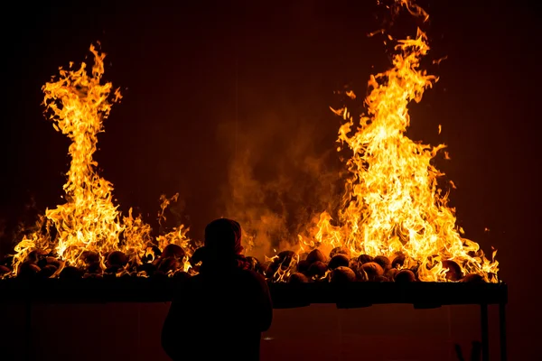 Burning fire flames — Stock Photo, Image