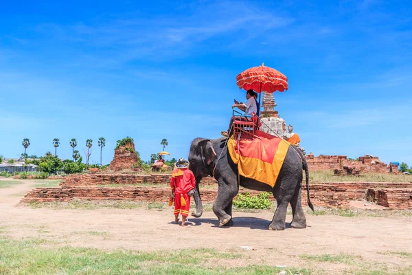 Turistas em um passeio de elefante — Fotografia de Stock