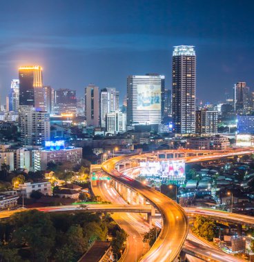 Bangkok cityscape alacakaranlıkta