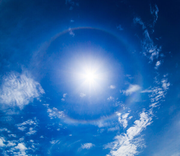 Optical phenomenon of Corona sun Halo