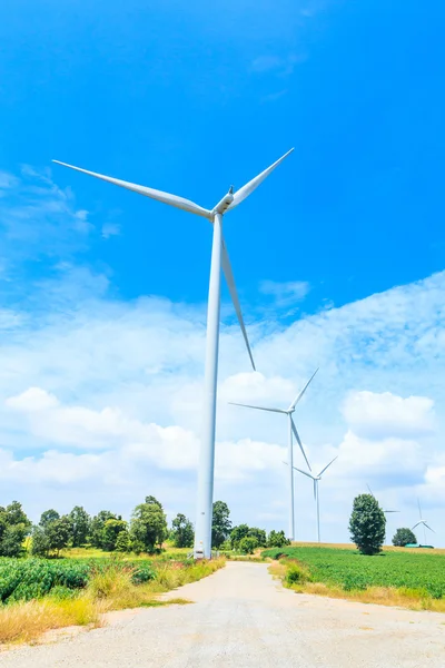 Wind turbines over sky — Stock Photo, Image