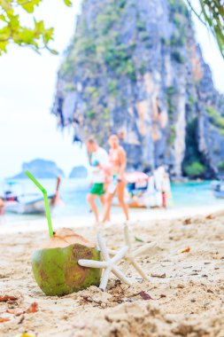 Deniz yıldızı içkiyle Hindistan cevizi