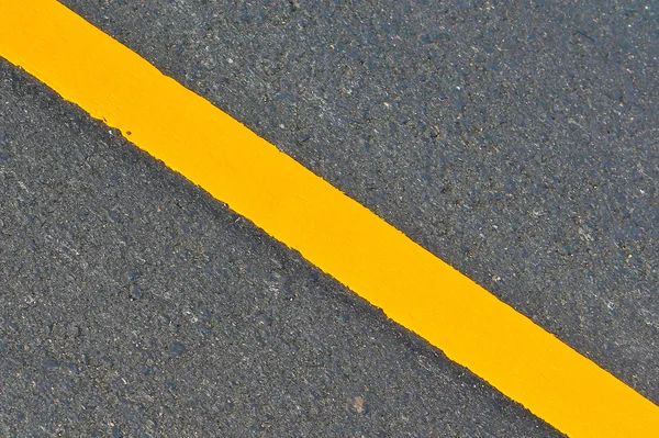 Yellow line on road — Stock Photo, Image