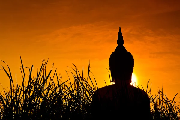 Buddha-Statue Silhouette — Stockfoto