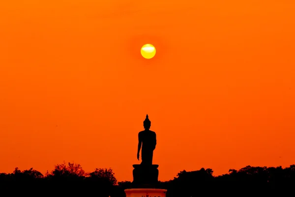 Socha Buddhy silueta — Stock fotografie