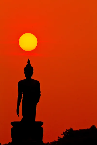 Buddha statue silhouette — Stock Photo, Image