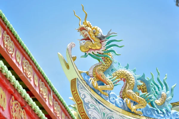 Dragon Statue Chinese Traditional Art Shrine — Stock Photo, Image