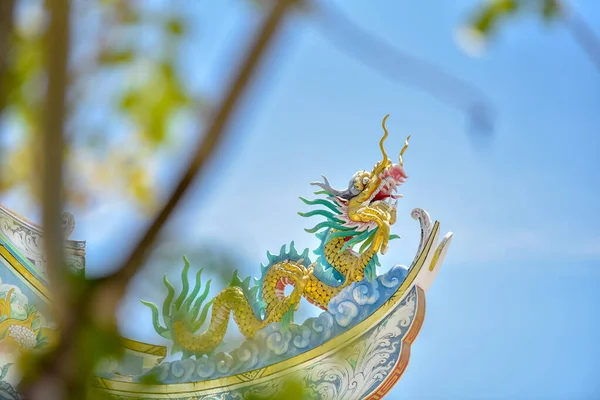 Dragon Statue Chinese Traditional Art Shrine — Stock Photo, Image