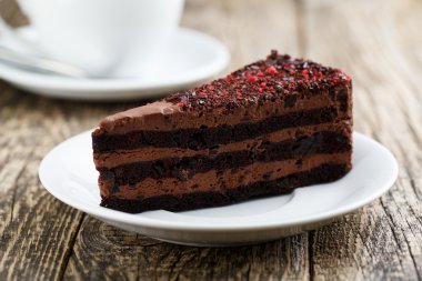Lezzetli vejetaryen çikolata tatlı celebrati için ahşap tablo