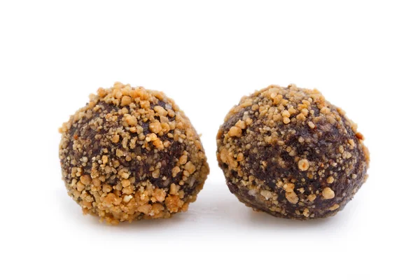 Homemade vegetarian truffle candies isolated on white background — Stock Photo, Image
