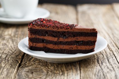 Lezzetli vejetaryen çikolata tatlı celebrati için ahşap tablo