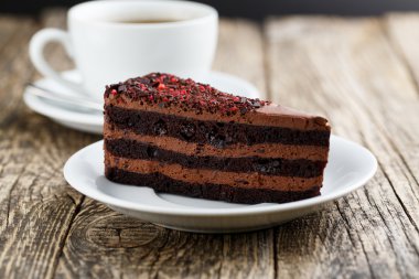 Lezzetli vejetaryen çikolata tatlı celebrati için ahşap tablo