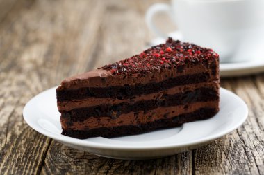 Lezzetli vejetaryen çikolata tatlı celebrati için ahşap tablo