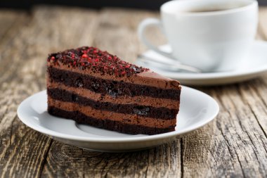 Lezzetli vejetaryen çikolata tatlı celebrati için ahşap tablo