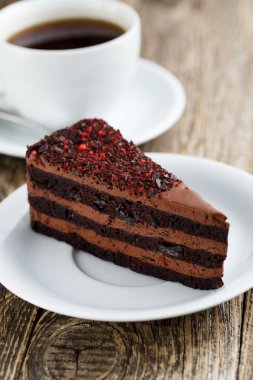 Lezzetli vejetaryen çikolata tatlı celebrati için ahşap tablo