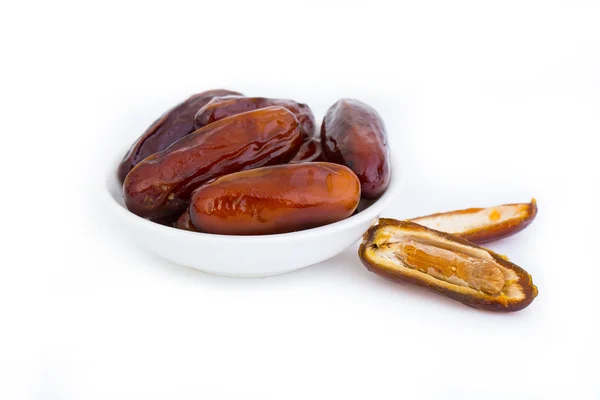 Sweet and healthy dates isolated on white background. — Stock Photo, Image