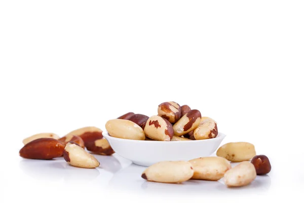 Brazil nuts isolated on white background — Stock Photo, Image