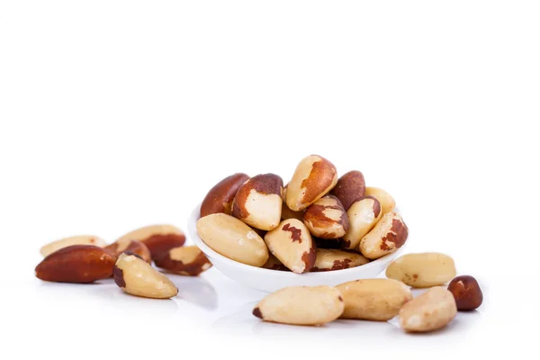 Brazil nuts isolated on white background — Stock Photo, Image