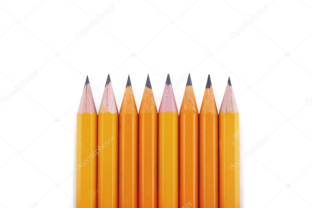 Pencils on a white background