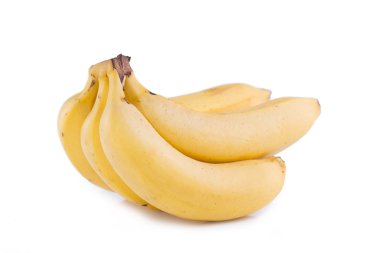 Beyaz arka planda lezzetli muzlar.