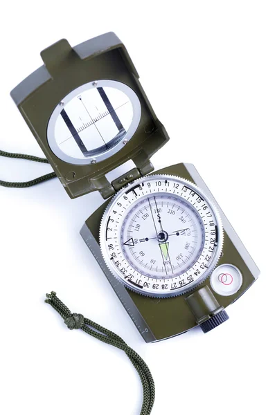 Військовий компас на білому тлі . — стокове фото