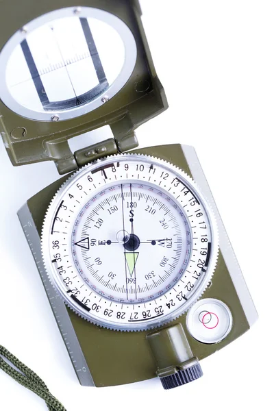 Військовий компас на білому тлі . — стокове фото