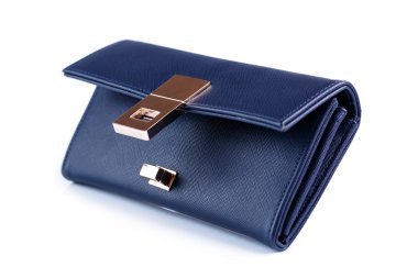 Beyaz arka plan üzerinde izole kadın cüzdan.