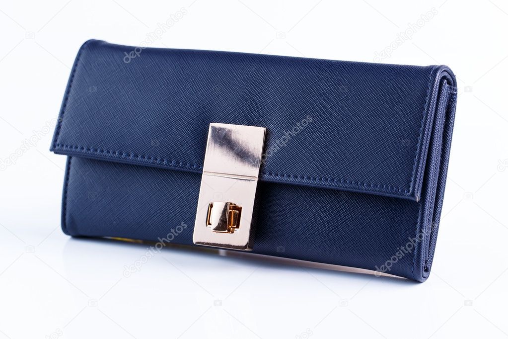 Woman wallet isolated on the white background.