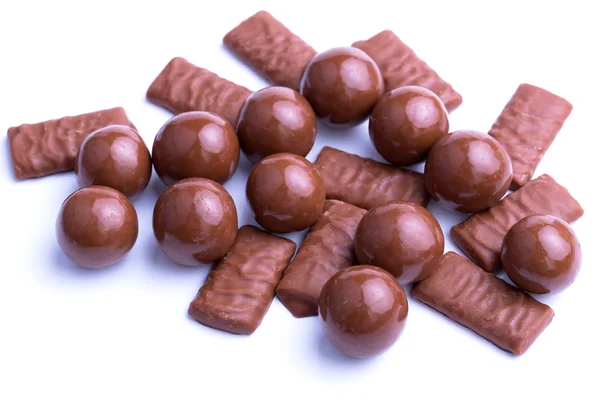 Chocolate candies on a white background. — Stock Photo, Image