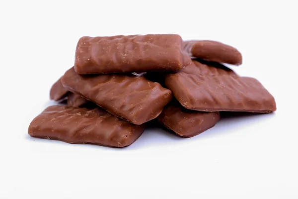 Csokoládé cukorka fehér háttér. — Stock Fotó