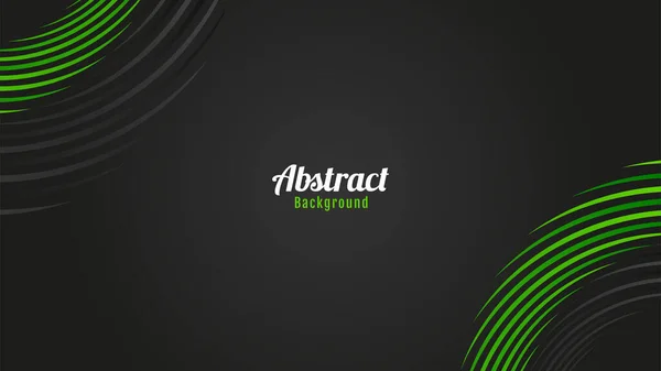 Verde Abstracto Gris Oscuro Círculos Líneas Vector Negro Fondo Diseño — Vector de stock