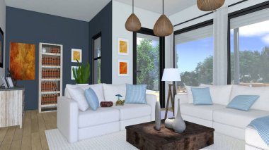 Modern oturma odası.