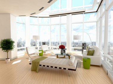 Modern mimari oturma odası iç tasarım