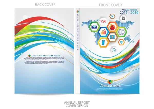 Concepção da cobertura do relatório anual — Vetor de Stock