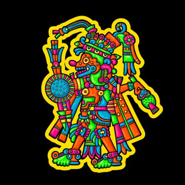 Person. Flyuro image of the Maya. Maya designs. Maya design elements. clipart