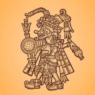 Person. Illustration of the Maya object. Maya design elements. clipart