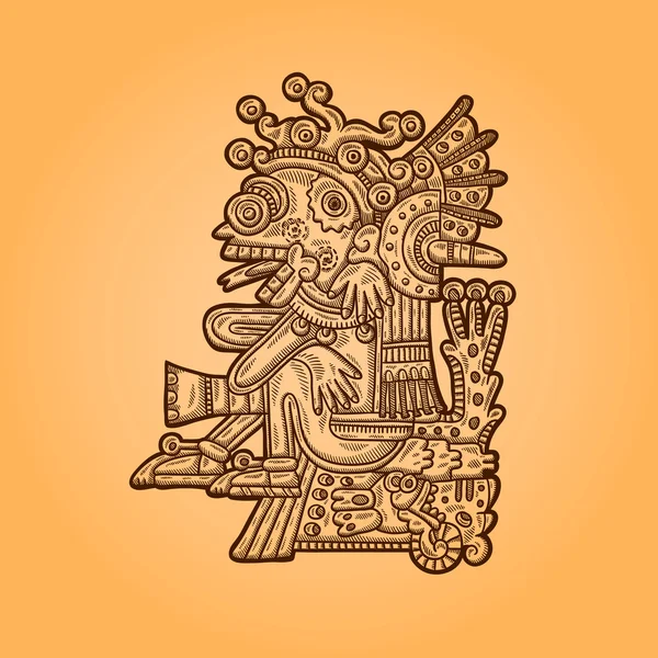 Πρόσωπο. απεικόνιση του αντικειμένου Μάγια. Μάγια σχεδιαστικά στοιχεία. — Διανυσματικό Αρχείο