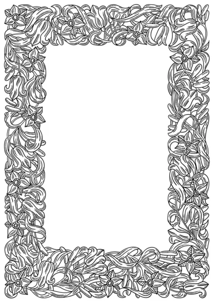 Retro flower frame. Heraldic ornament. Page's tamplate — Stock Vector