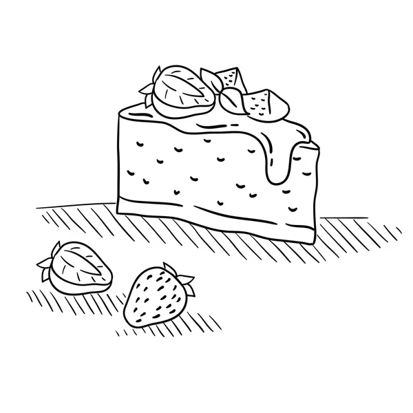 Kek. Stil kalem kalem retro vintage vektör hat sanat çizim oyma. Beyaz arka plan üzerinde izole.