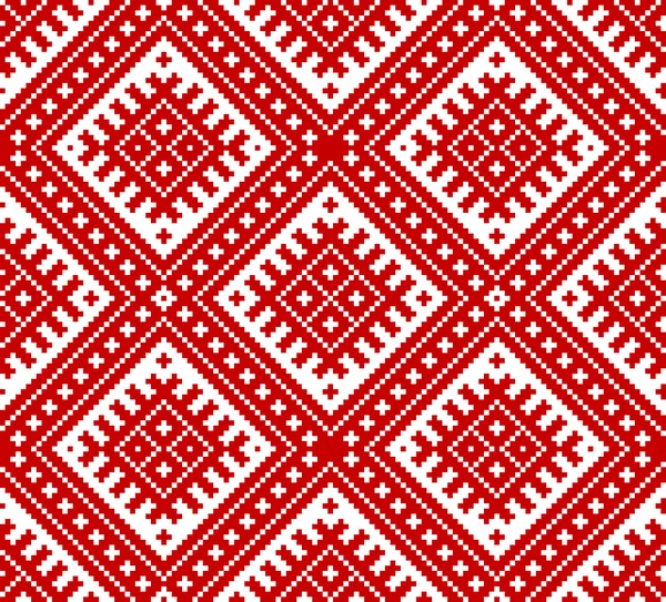 Modèle géométrique abstrait sans couture. Broderie ukrainienne traditionnelle. Hipster background. Pixel art . — Image vectorielle