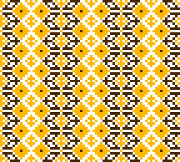 Modèle géométrique abstrait sans couture. Broderie ukrainienne traditionnelle. Hipster background. Pixel art . — Image vectorielle